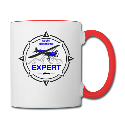 Social Distancing Expert - Flying - Contrast Coffee Mug - white/red