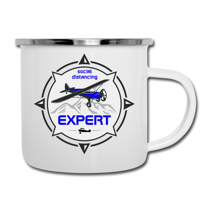 Social Distancing Expert - Flying - Camper Mug - white