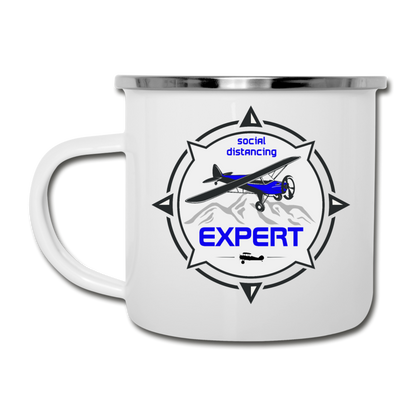 Social Distancing Expert - Flying - Camper Mug - white