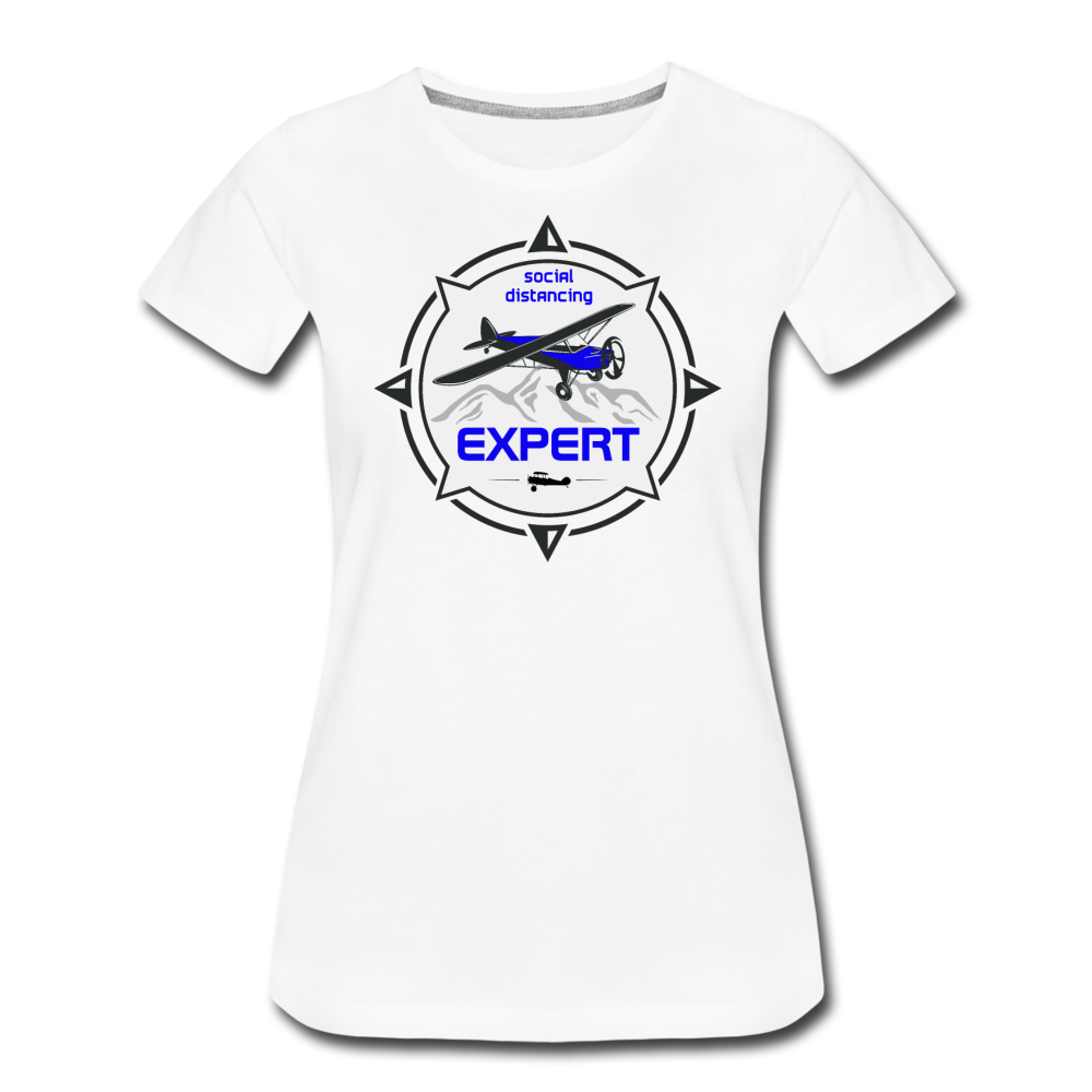 Social Distancing Expert - Flying - Women’s Premium T-Shirt - white