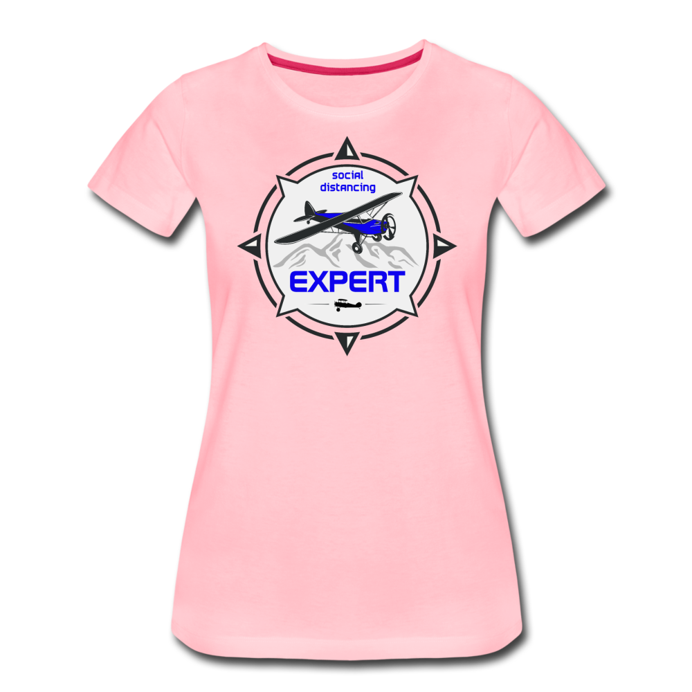 Social Distancing Expert - Flying - Women’s Premium T-Shirt - pink