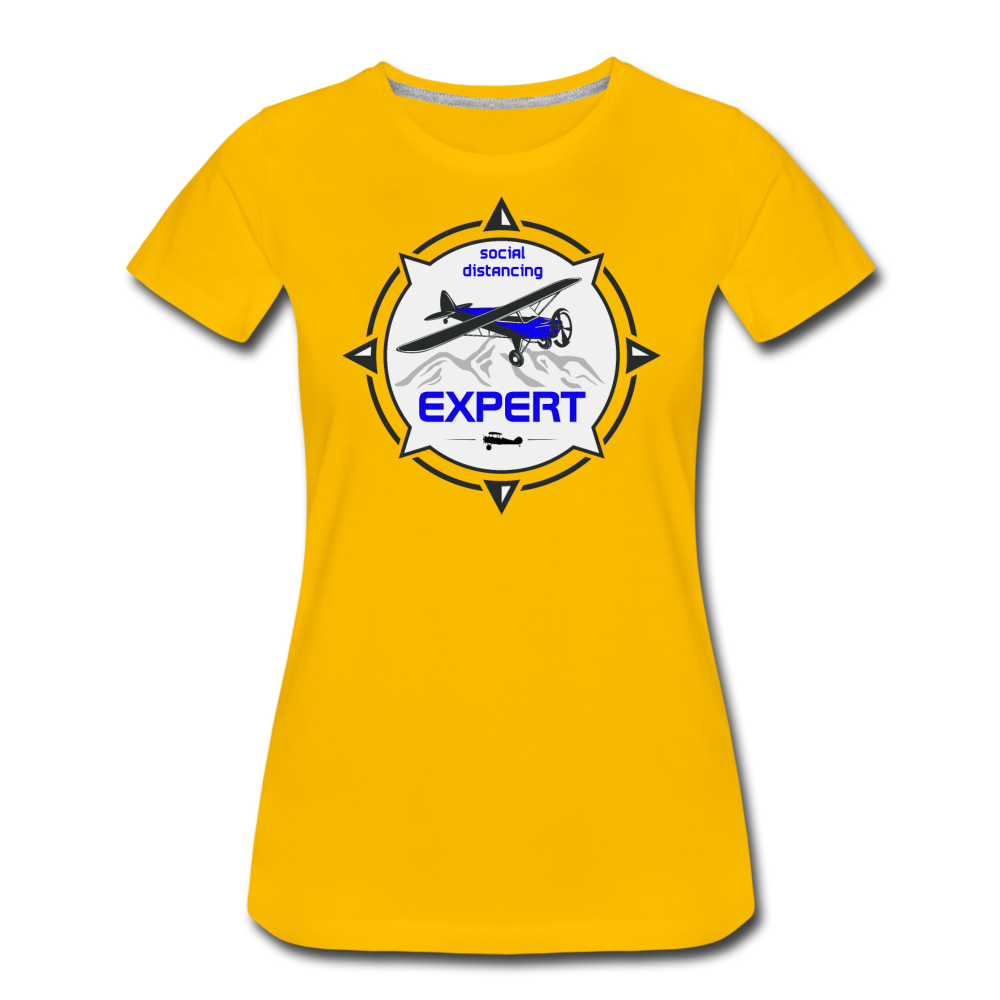 Social Distancing Expert - Flying - Women’s Premium T-Shirt - sun yellow