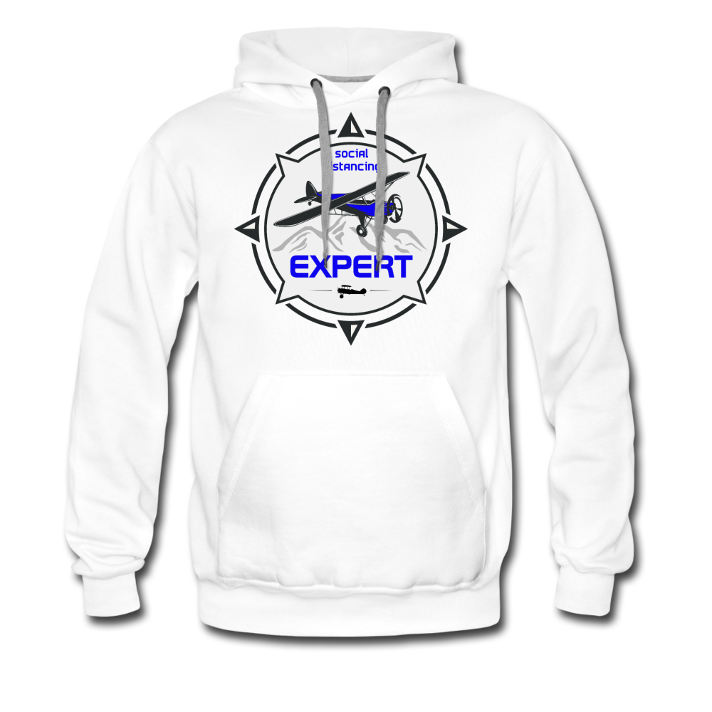 Social Distancing Expert - Flying - Men’s Premium Hoodie - white