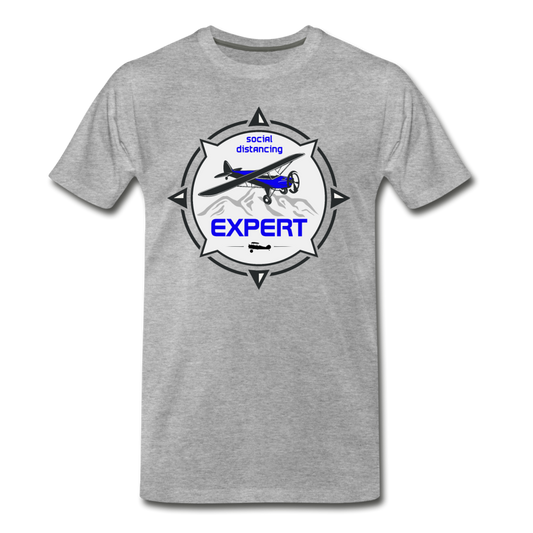 Social Distancing Expert - Flying - Men's Premium T-Shirt - heather gray