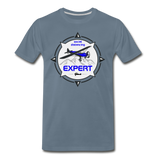 Social Distancing Expert - Flying - Men's Premium T-Shirt - steel blue