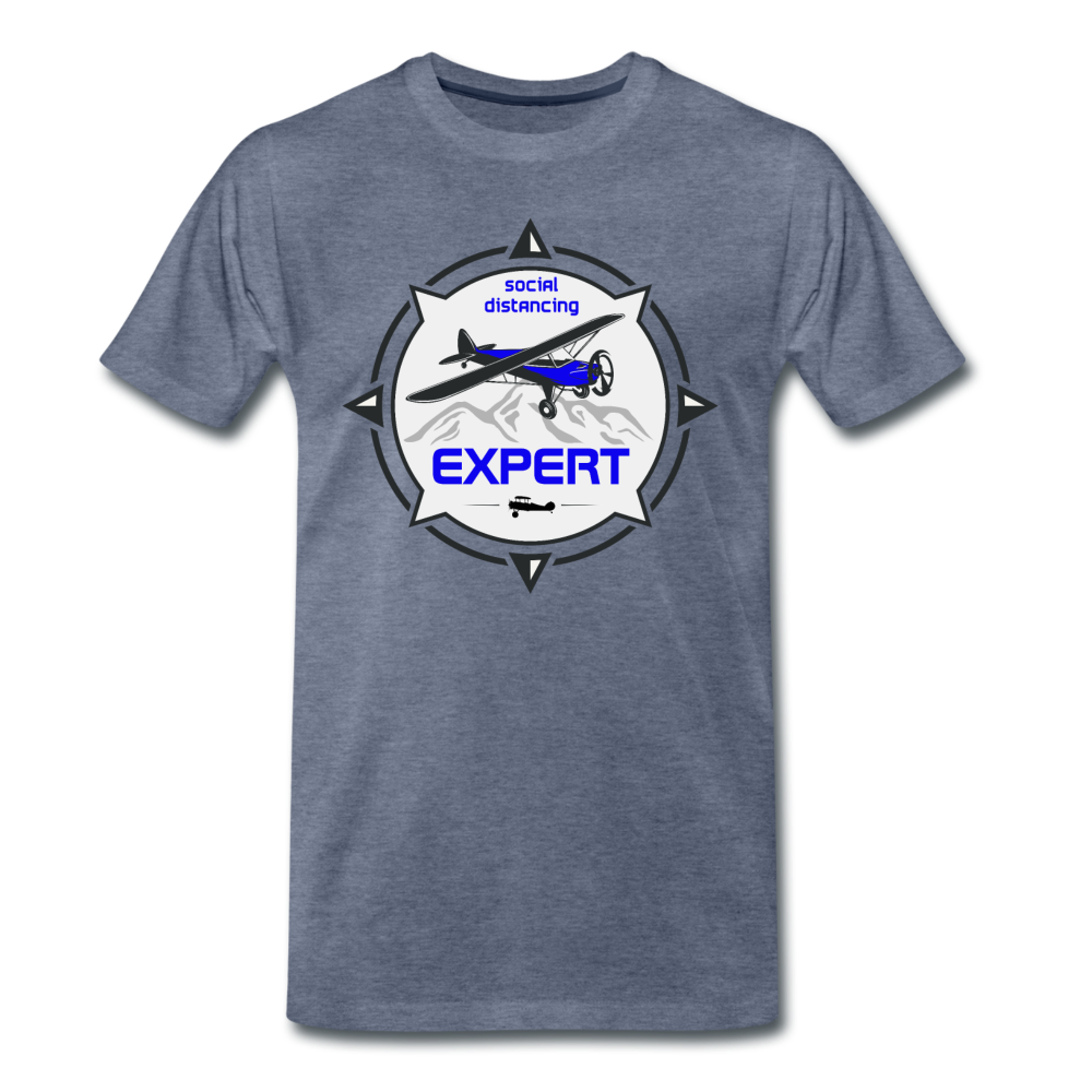 Social Distancing Expert - Flying - Men's Premium T-Shirt - heather blue