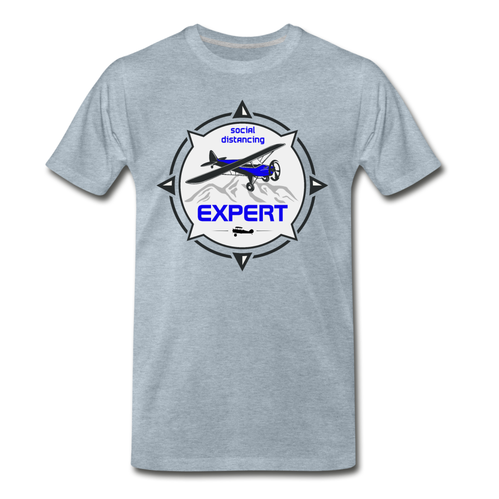 Social Distancing Expert - Flying - Men's Premium T-Shirt - heather ice blue