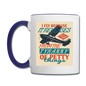 I Fly Because - Contrast Coffee Mug - white/cobalt blue