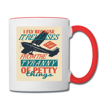 I Fly Because - Contrast Coffee Mug - white/red