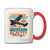 I Fly Because - Contrast Coffee Mug - white/red