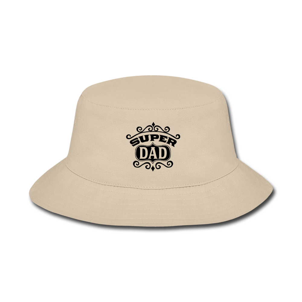 Super Dad - Black - Bucket Hat - cream