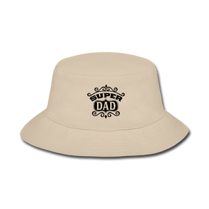 Super Dad - Black - Bucket Hat - cream