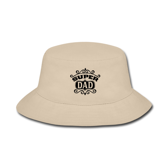 Super Dad - Black - Bucket Hat - cream