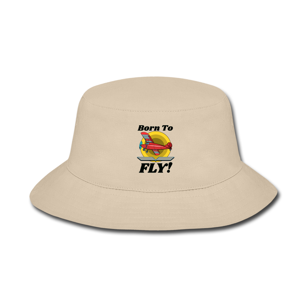 Born To Fly - Red Taildragger - Bucket Hat - cream