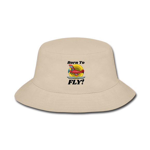 Born To Fly - Red Taildragger - Bucket Hat - cream