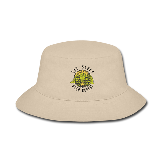 Eat, Sleep, Beer, Repeat - Bucket Hat - cream