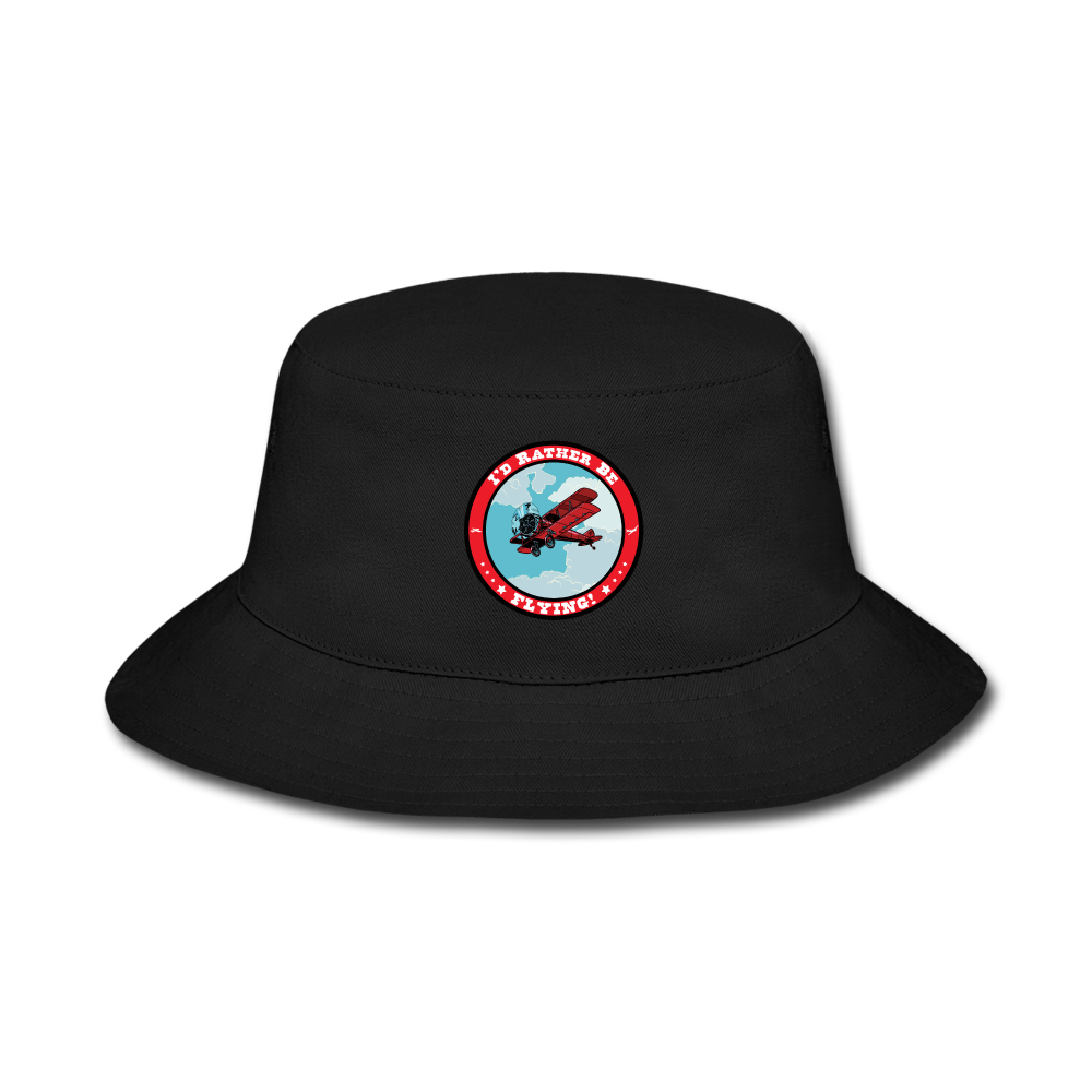 I'd Rather Be Flying - Circle - Bucket Hat - black