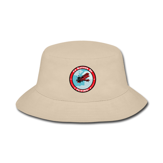 I'd Rather Be Flying - Circle - Bucket Hat - cream