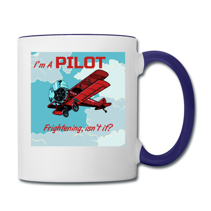 I'm A Pilot - Contrast Coffee Mug - white/cobalt blue