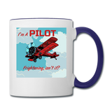 I'm A Pilot - Contrast Coffee Mug - white/cobalt blue
