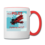 I'm A Pilot - Contrast Coffee Mug - white/red