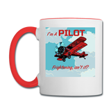 I'm A Pilot - Contrast Coffee Mug - white/red