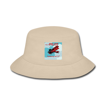 I'm A Pilot - Bucket Hat - cream