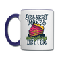 Dessert Makes Everything Better - Contrast Coffee Mug - white/cobalt blue