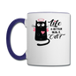 Life Is Better With A Cat - Contrast Coffee Mug - white/cobalt blue