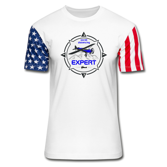 Social Distancing Expert - Flying - Stars & Stripes T-Shirt - white