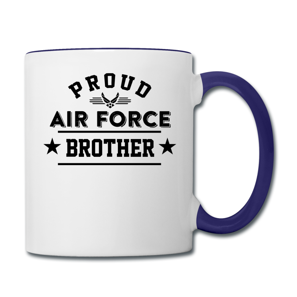 Proud Air Force - Brother - Contrast Coffee Mug - white/cobalt blue