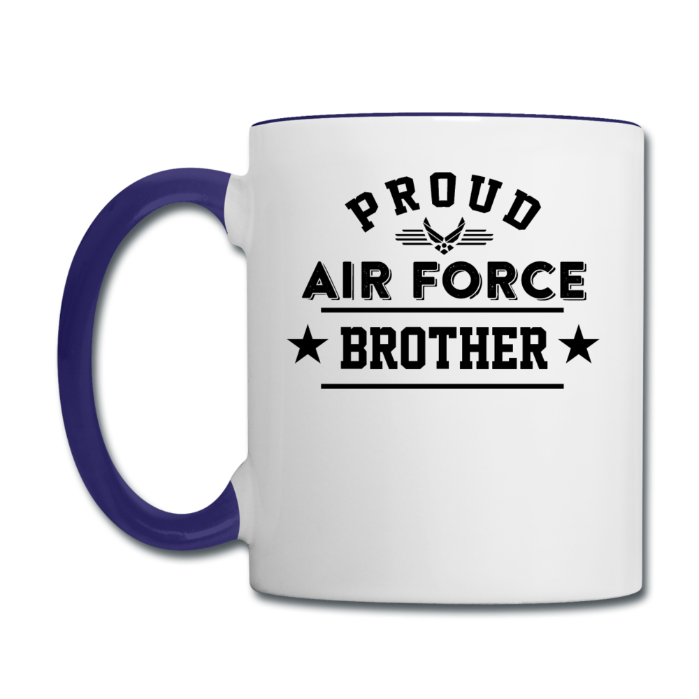 Proud Air Force - Brother - Contrast Coffee Mug - white/cobalt blue