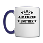 Proud Air Force - Brother - Contrast Coffee Mug - white/cobalt blue