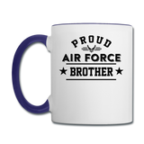 Proud Air Force - Brother - Contrast Coffee Mug - white/cobalt blue