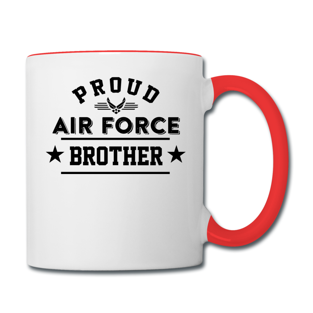 Proud Air Force - Brother - Contrast Coffee Mug - white/red