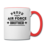 Proud Air Force - Brother - Contrast Coffee Mug - white/red