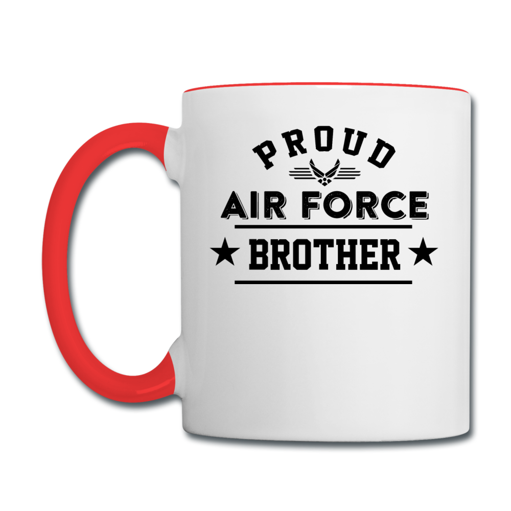 Proud Air Force - Brother - Contrast Coffee Mug - white/red