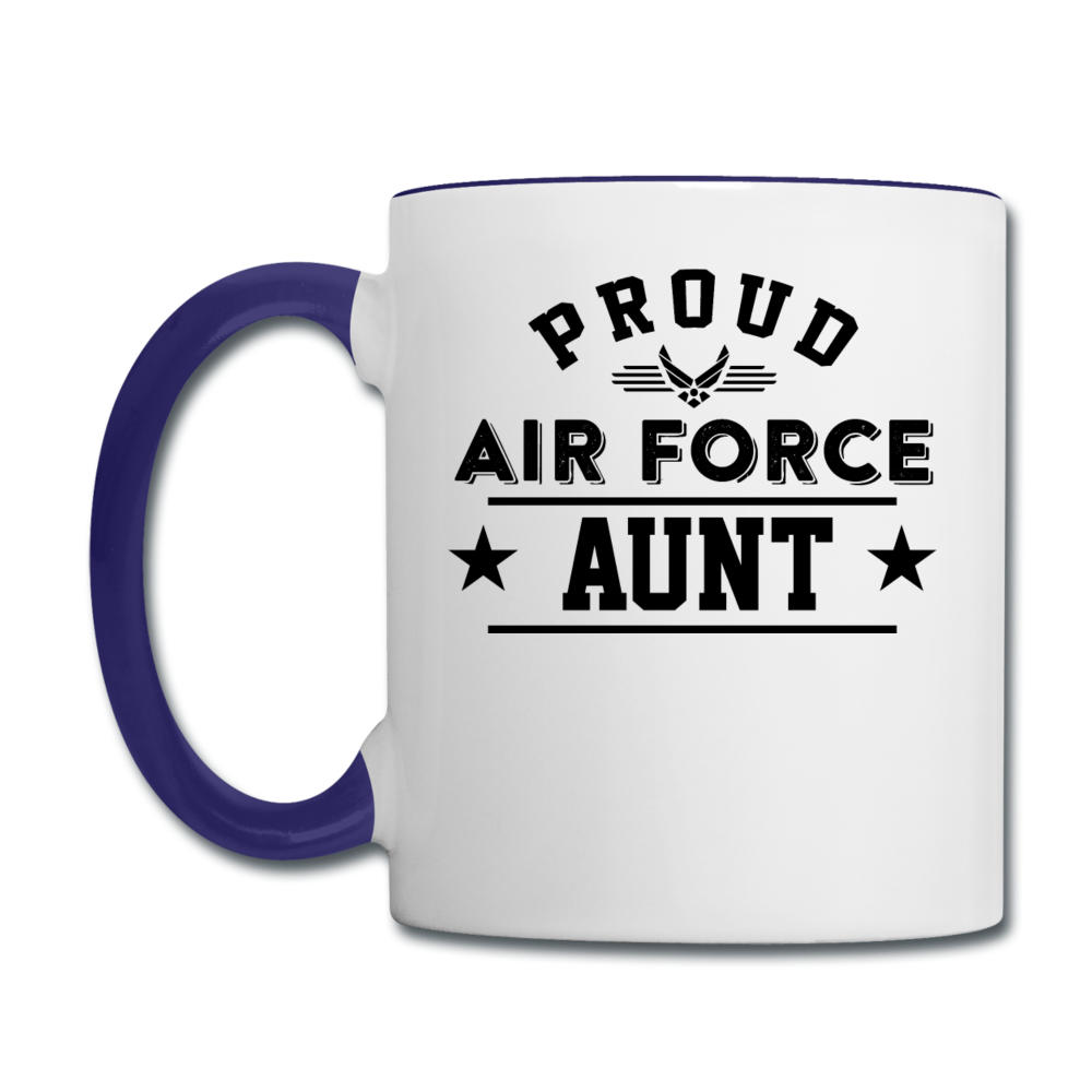 Proud Air Force - Aunt - Contrast Coffee Mug - white/cobalt blue