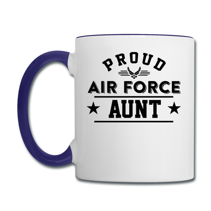 Proud Air Force - Aunt - Contrast Coffee Mug - white/cobalt blue