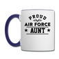 Proud Air Force - Aunt - Contrast Coffee Mug - white/cobalt blue