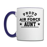 Proud Air Force - Aunt - Contrast Coffee Mug - white/cobalt blue