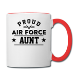 Proud Air Force - Aunt - Contrast Coffee Mug - white/red