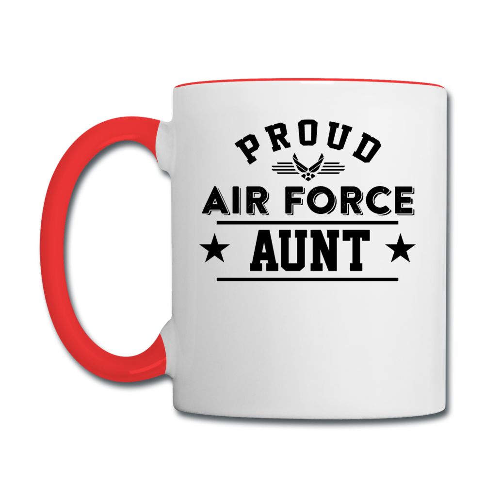 Proud Air Force - Aunt - Contrast Coffee Mug - white/red