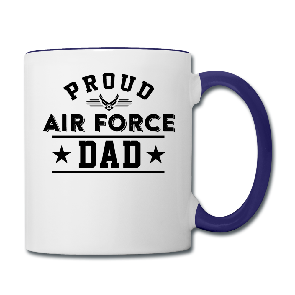 Proud Air Force - Dad - Contrast Coffee Mug - white/cobalt blue