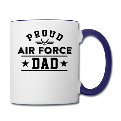 Proud Air Force - Dad - Contrast Coffee Mug - white/cobalt blue