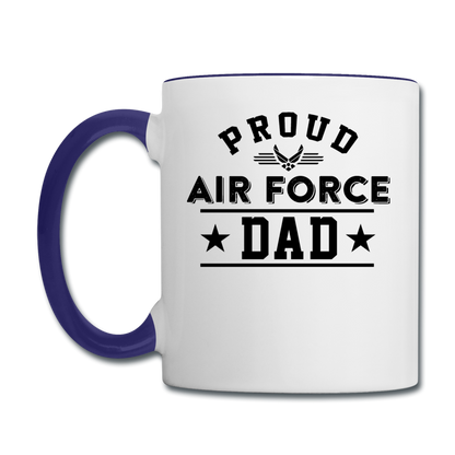 Proud Air Force - Dad - Contrast Coffee Mug - white/cobalt blue