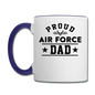 Proud Air Force - Dad - Contrast Coffee Mug - white/cobalt blue