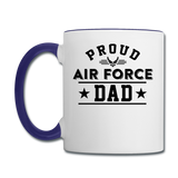Proud Air Force - Dad - Contrast Coffee Mug - white/cobalt blue