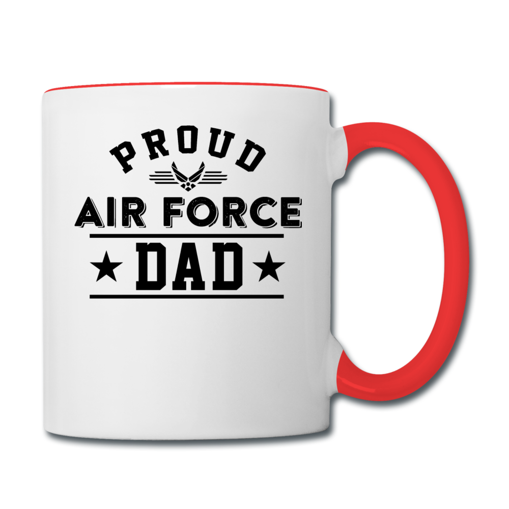 Proud Air Force - Dad - Contrast Coffee Mug - white/red