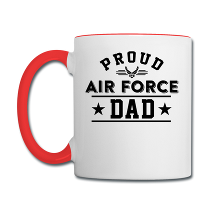 Proud Air Force - Dad - Contrast Coffee Mug - white/red